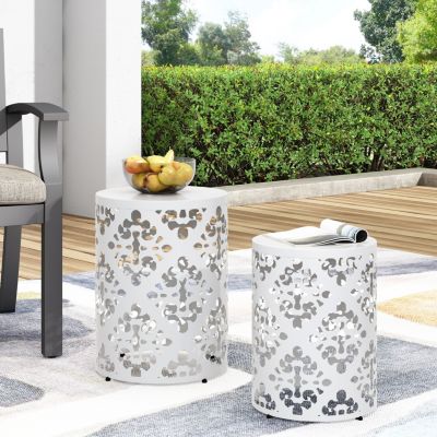 Streamdale Chic Iron-Cut Side Table Set with Clean Lines and Sturdy Structure