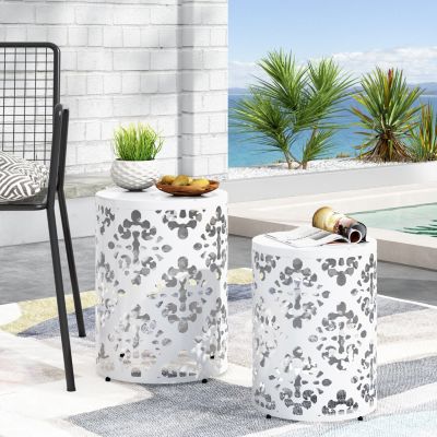 Streamdale Chic Iron-Cut Side Table Set with Clean Lines and Sturdy Structure