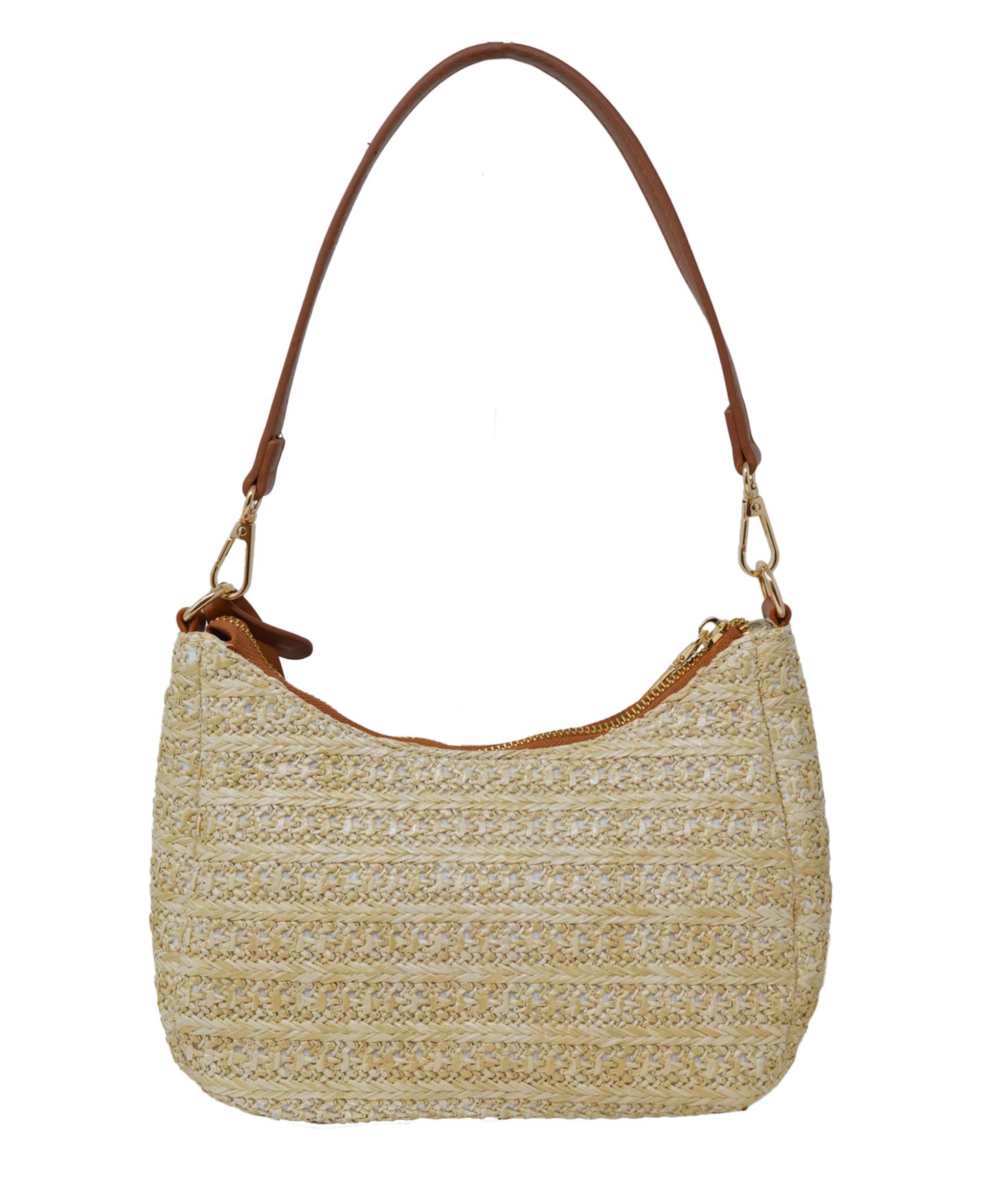 Женская сумка Bebe Eva Straw Small Shoulder, цвет: Натуральный / Коньячный — фото 3