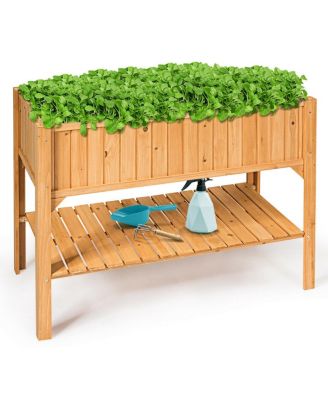 Wooden Elevated Planter Box Shelf Suitable for Garden Use