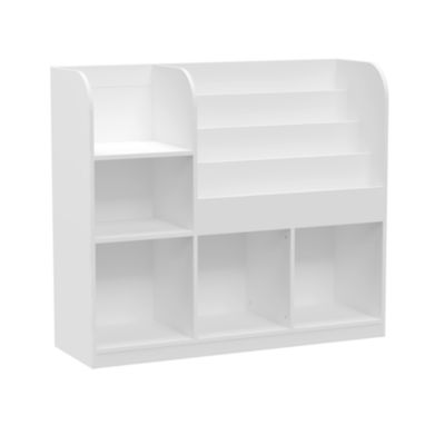 Kids Multifunctional Bookcase with Drawers (White/Gray)