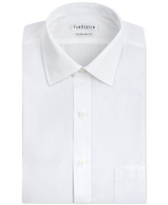 Van Heusen Men's Classic-Fit White Poplin Dress Shirt - Macy's