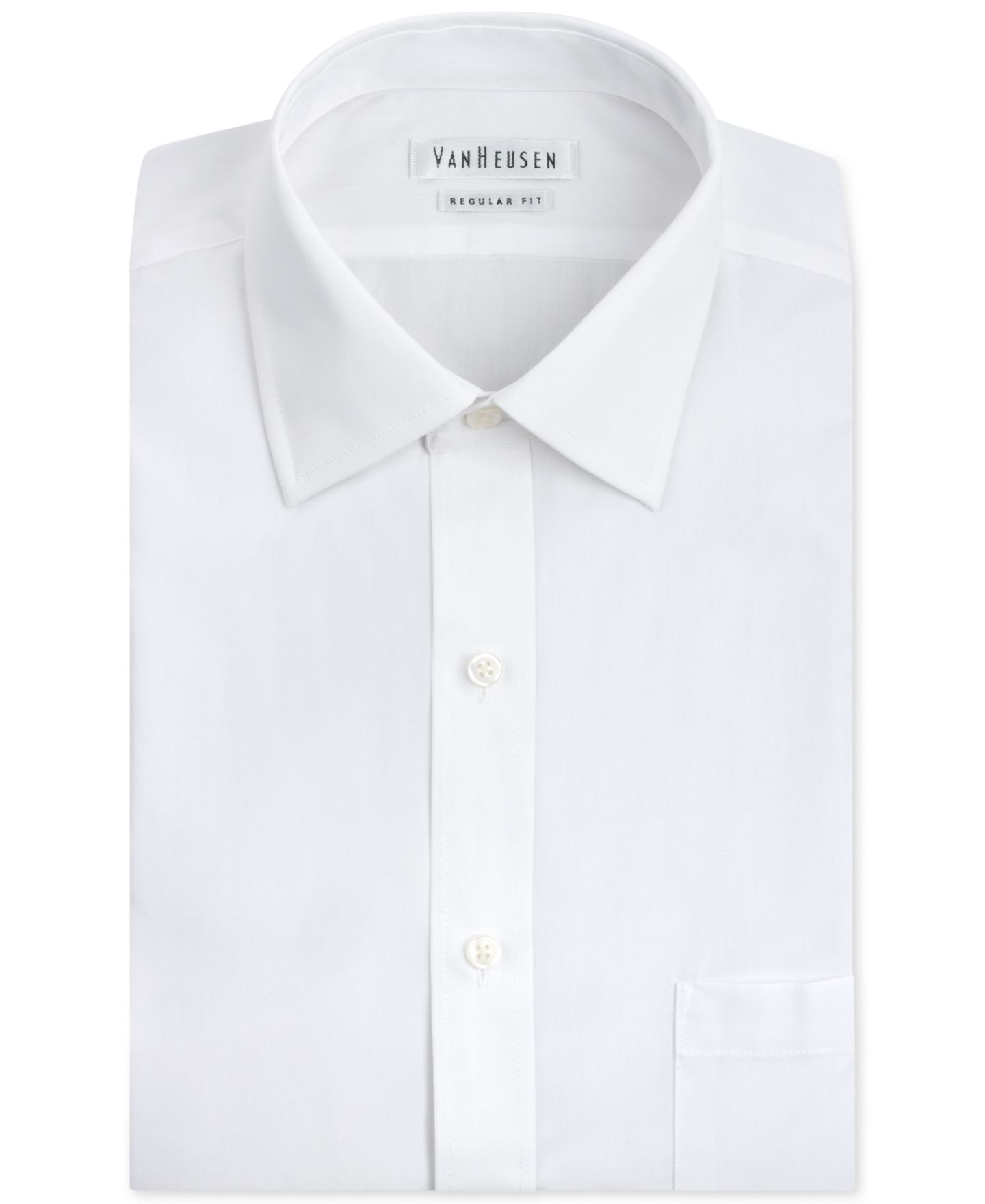 Мужская рубашка Van Heusen Classic-Fit White Poplin Dress Shirt, цвет: Белый — фото 1