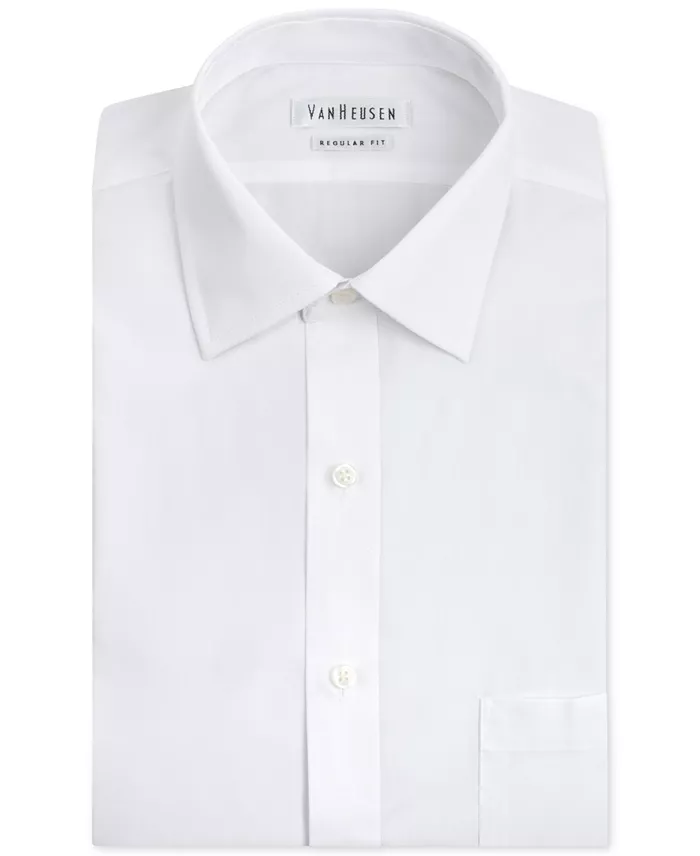 Men's Classic-Fit White Poplin Dress Shirt