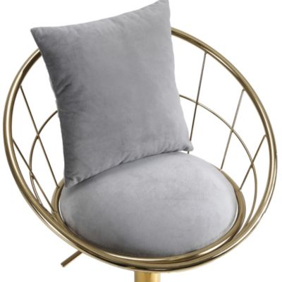 Velvet Bar Chair, Pure Gold Plated, Unique Design, 360 Degree Height