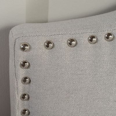 Elegant Camel Back Upholstered Headboard with Nailhead Trim