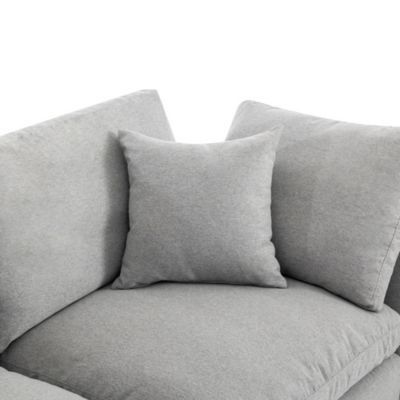 Plush Feather-Filled Sofa with Removable Cushions and Modular Design