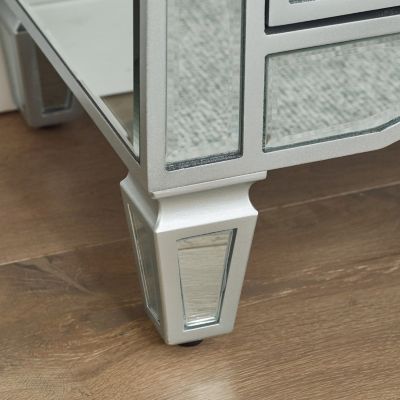 Streamdale 57" X 15 " X 25.6" Flash silver combination TV fireplace cabinet