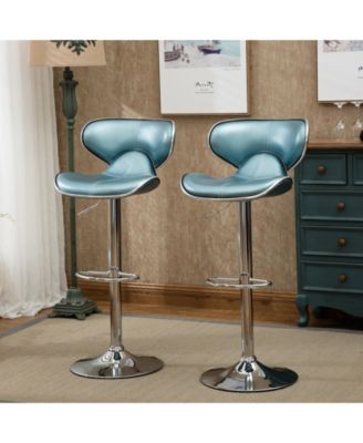 Streamdale Modern Faux Leather Air Lift Bar Stools (Set of 2