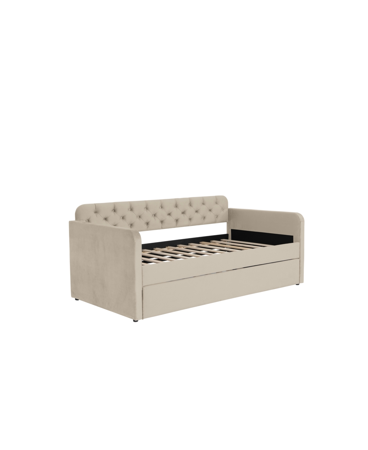 Streamdale Furniture Size Upholstered Daybed with Trundle and Usb Charging Design, Velvet Upholstered Daybed Frame, Sofa Bed for Living Room