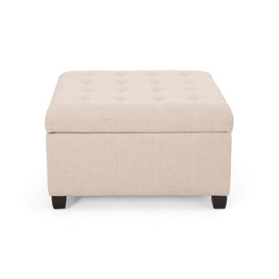 Streamdale Chic Waffle-Stitch Storage Ottoman Unclutter in Style