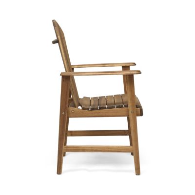 Weather-Resistant Acacia Wood Adirondack Dining Chairs (Set of Two)