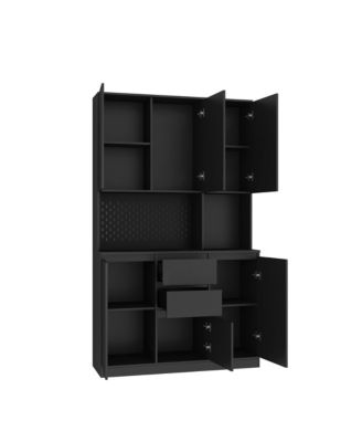 74" Modern Freestanding Kitchen Buffet with Hutch and Charging Ports