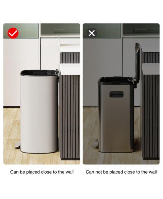 Stainless Steel 13 Gallon Kitchen Trash Can - White