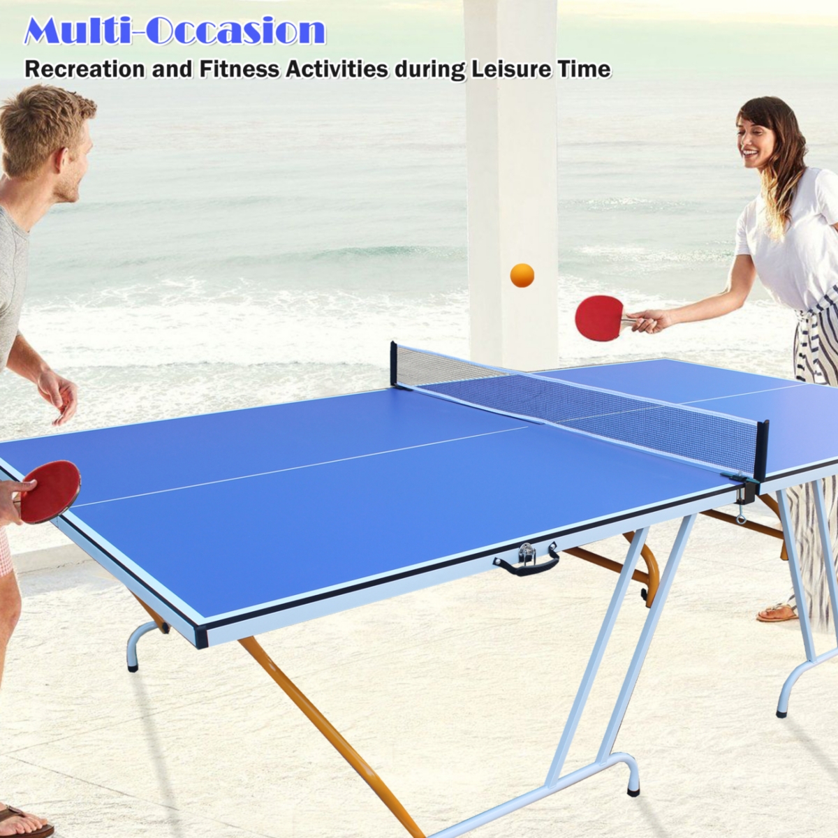 Streamdale Furniture Midsize Foldable Table Tennis Table with Paddles and Balls