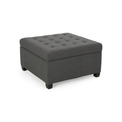 Modern Ottoman with Storage | Plush Upholstery | Contemporary Waffle Stitch