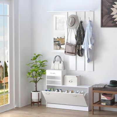 Combination Model Gate Cabinet with Shoe cabinet+Hang shelf+ Mirror