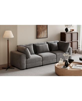 Corduroy Sofa with Ample Armrests (36.25"W)