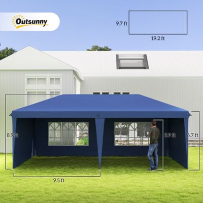 9.7' x 19.2' Pop Up Canopy with 4 Removable Sidewalls,