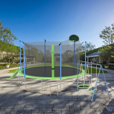 Streamdale Ultimate Kids' Paradise 14ft Trampoline with Slide, Backboard, & Swing