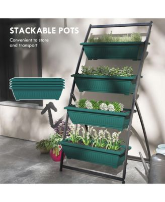 4-Tiered Vertical Garden Ergonomic, Space-Saving, Elevated Planter