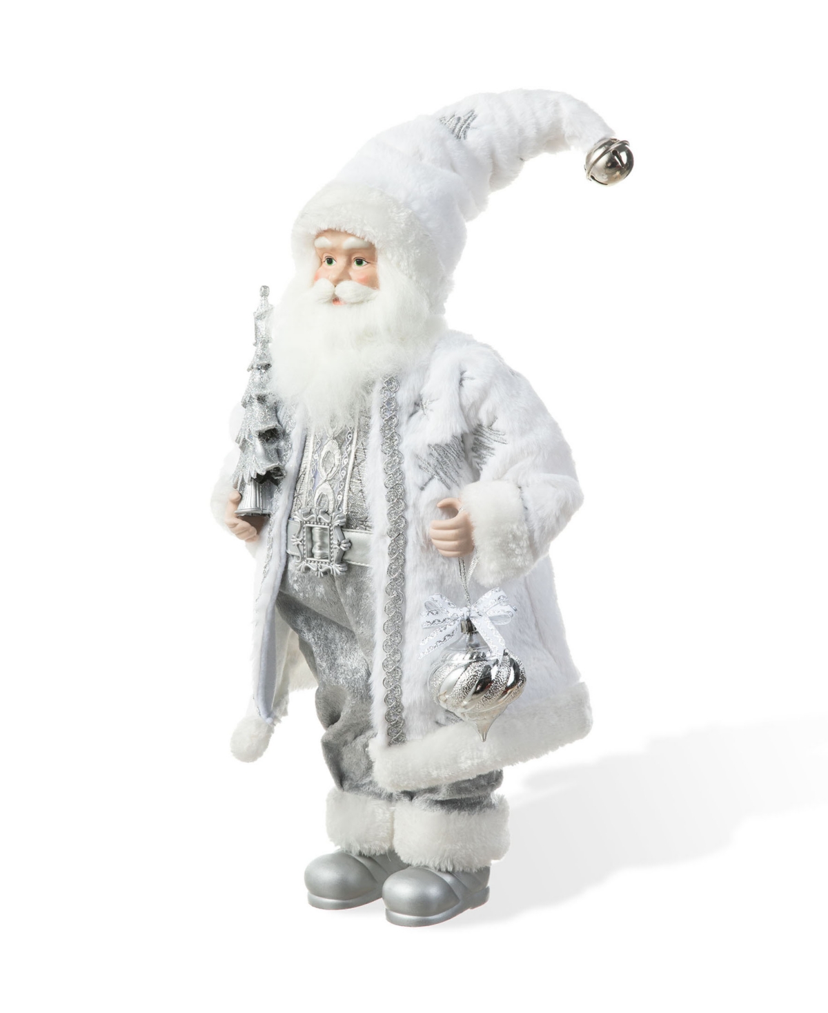 Glitzhome 18 H Christmas Frosty Santa Figurine With Porcelain Face In Multi