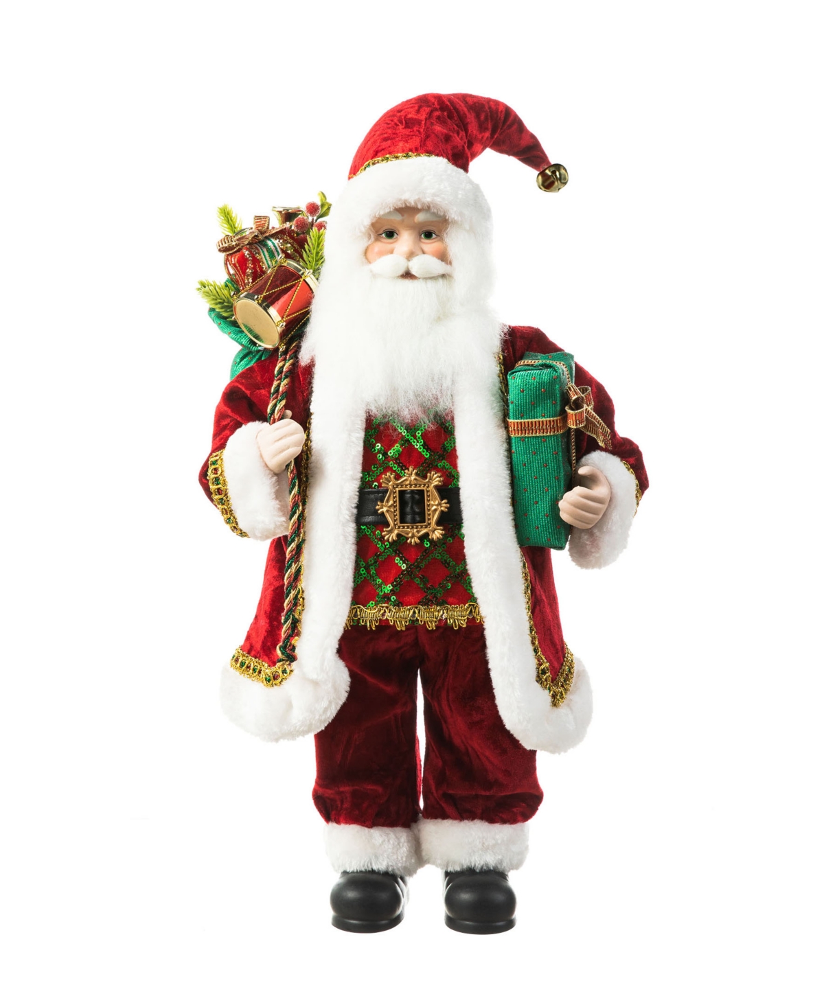 Glitzhome 18 H Christmas Traditional Santa Figurine With Porcelain Face In Multi