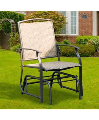 Patio Swing Single Glider Chair Rocking Seating Steel Frame Garden