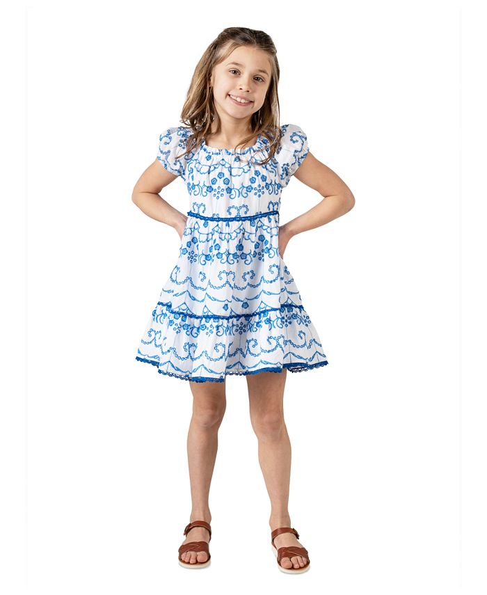Rare Editions Toddler & Little Girls Embroidered Eyelet Dress - Macy's image.