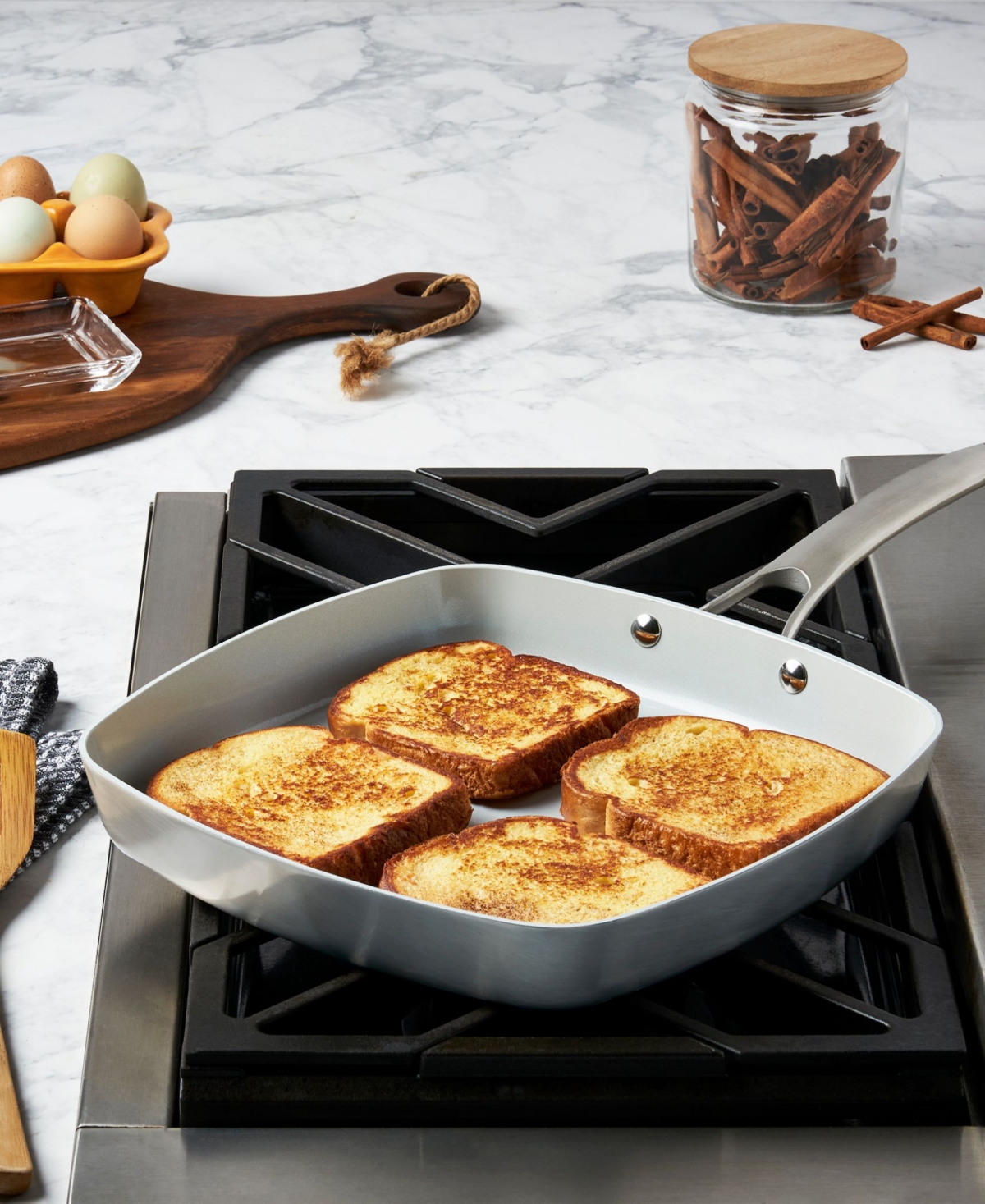 Smart Planet 11" Aluminum Square Griddle Pan In Silver