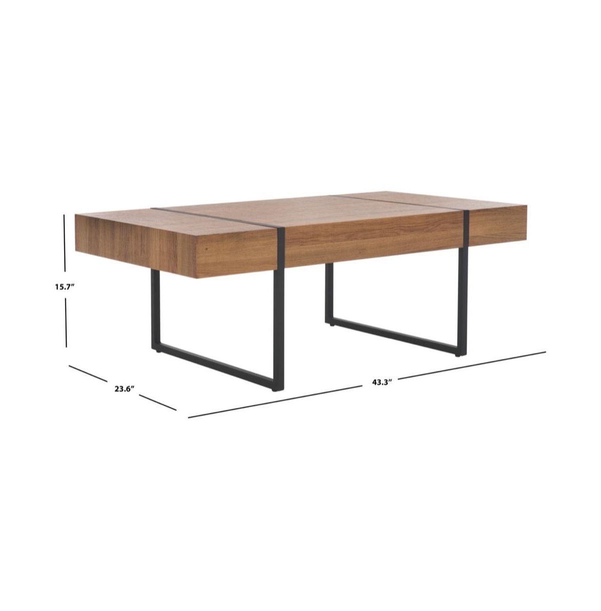 Safavieh Tristan Rectangular Modern Coffee Table -black