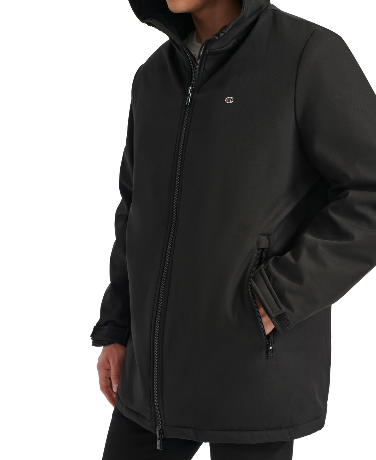 Мужская куртка Champion Performance Hooded, Faux Sherpa-Lined, цвет: Чёрный — фото 4