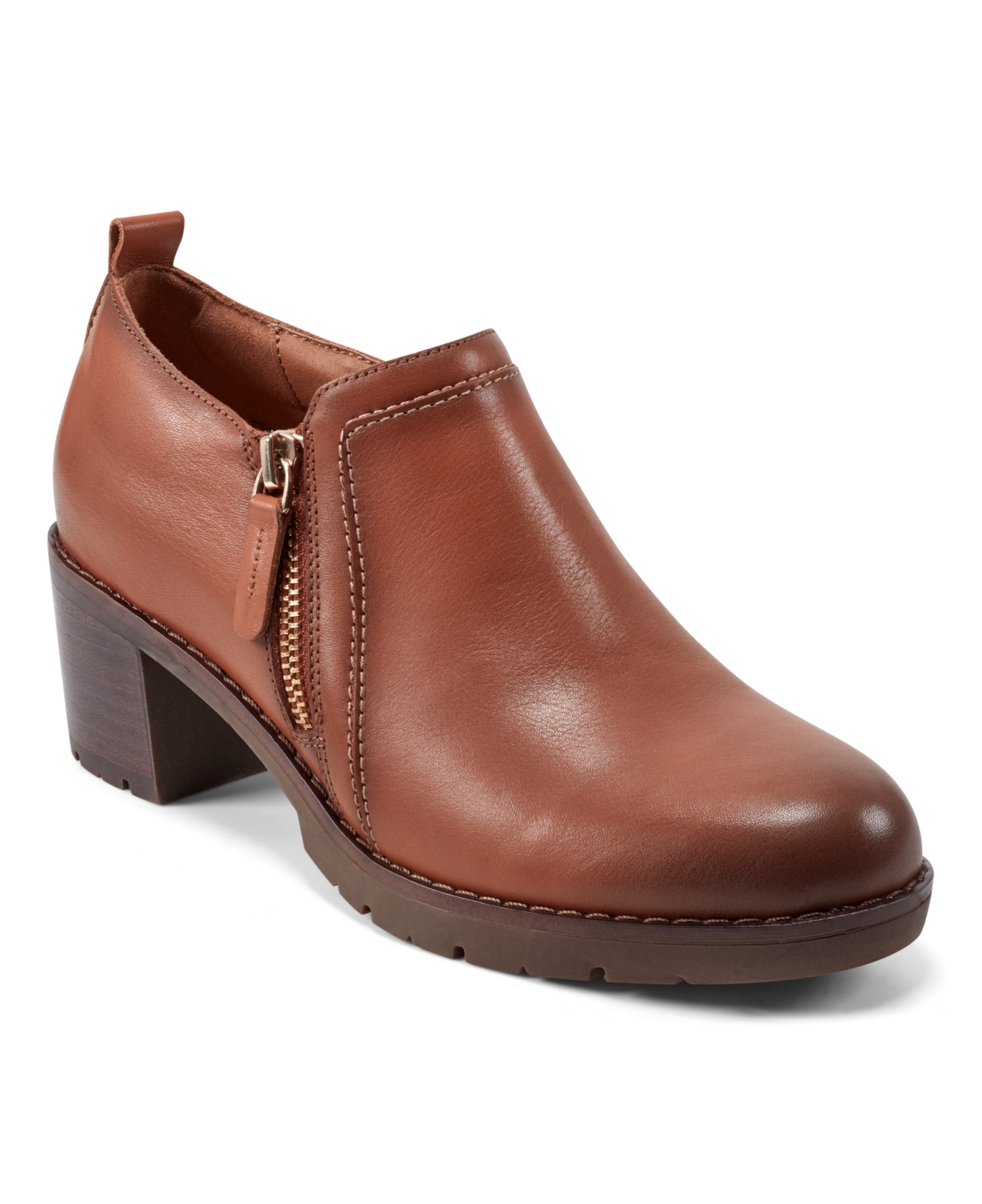 EASY SPIRIT WOMEN'S EFLEX COSA ALMOND TOE SIDE ZIPPER SHOOTIES 