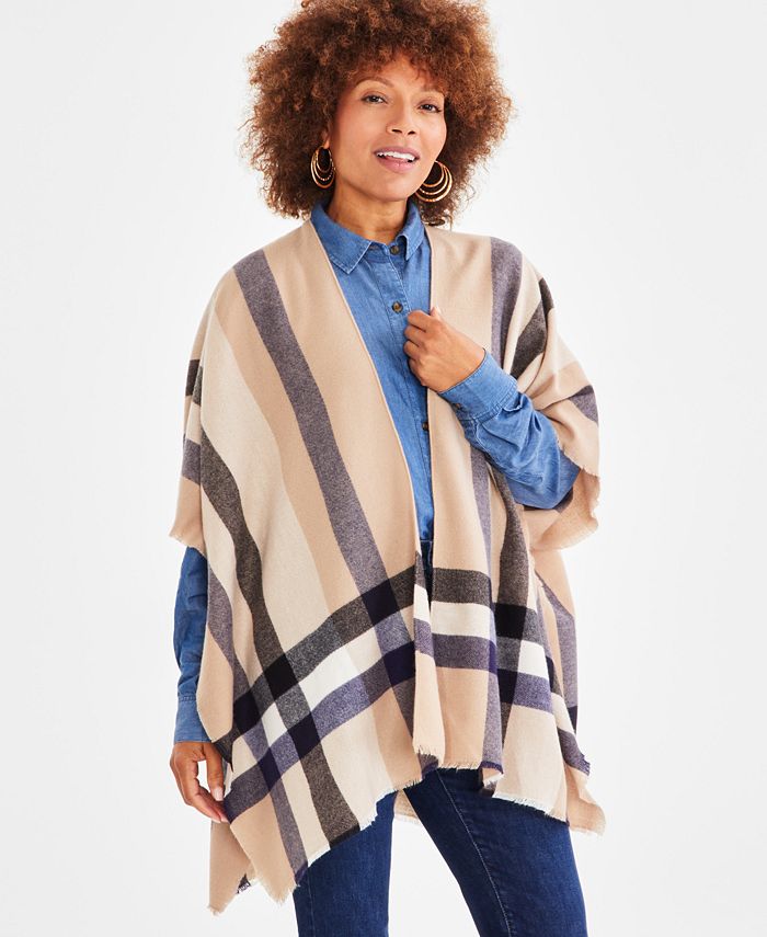 Cashmere poncho macys sales