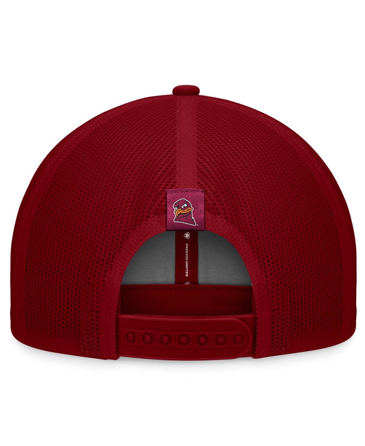 Top Of The World Men's Maroon Virginia Tech Hokies Carson Trucker Adjustable Hat In Maroon