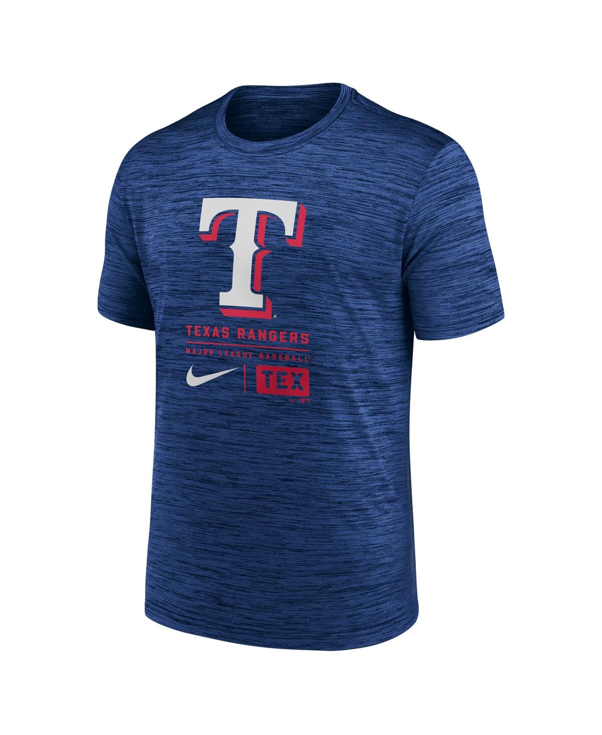 Nike Men'sTexas Rangers Large Logo Velocity T-Shirt - Royal