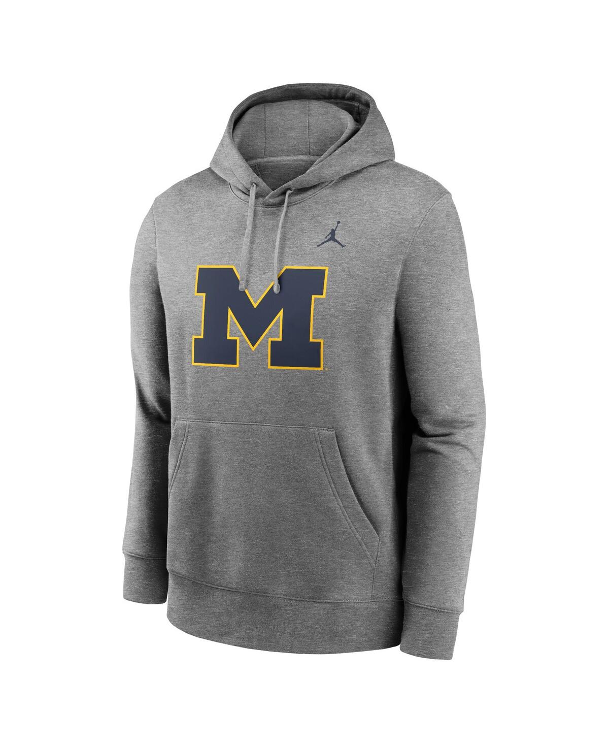 JORDAN MEN'S MICHIGAN WOLVERINES PRIMETIME EVERGREEN CLUB FLEECE PULLOVER HOODIE 