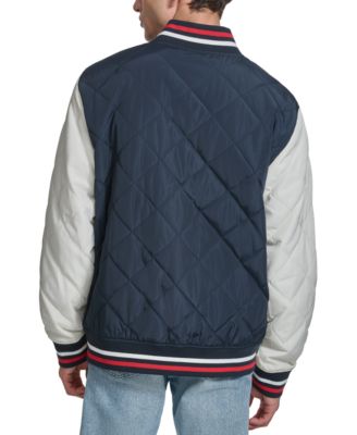 Men's Retro Quilted Logo Bomber Jacket