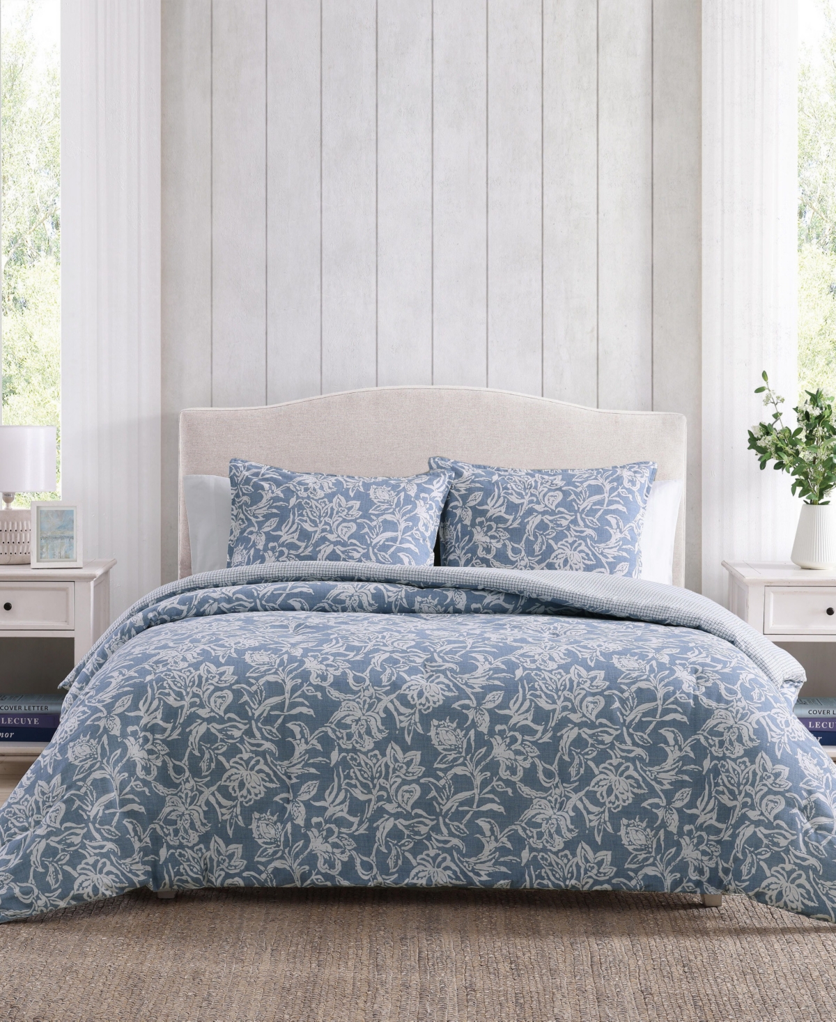 Nautica Tortola 3 Piece Duvet Cover Set, Full/queen In Chambray Blue