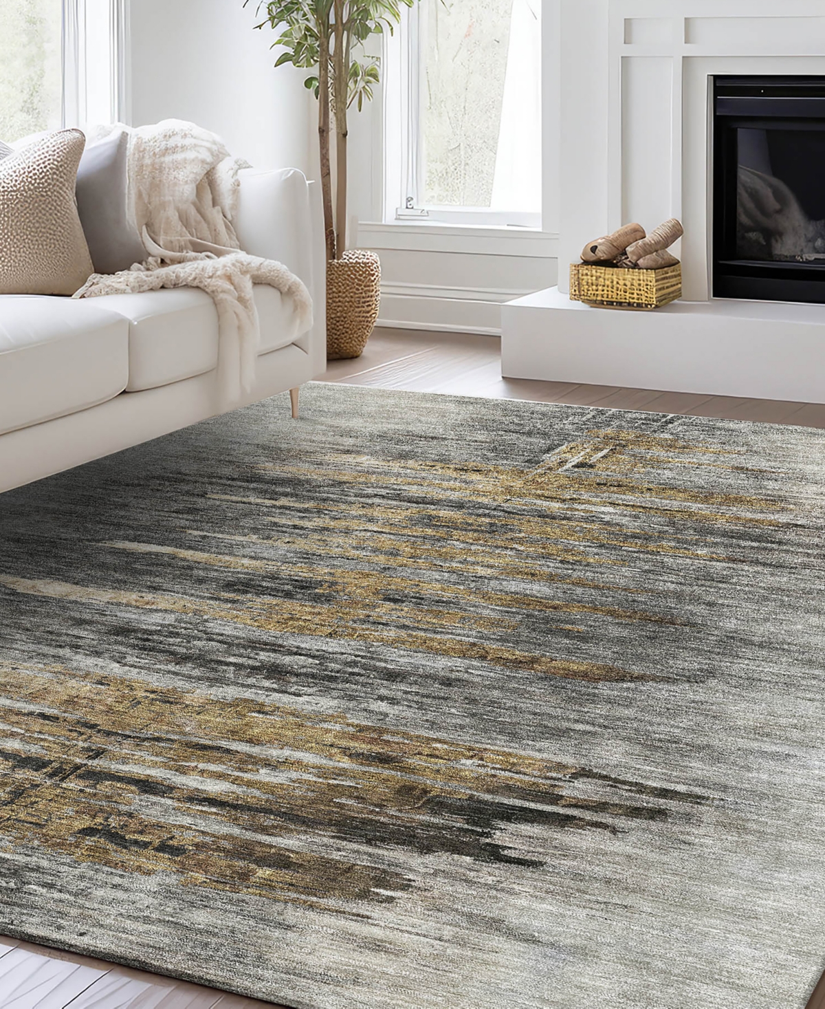 Dalyn Trevi Washable Tv14 2'6"x3'10" Area Rug In Gray