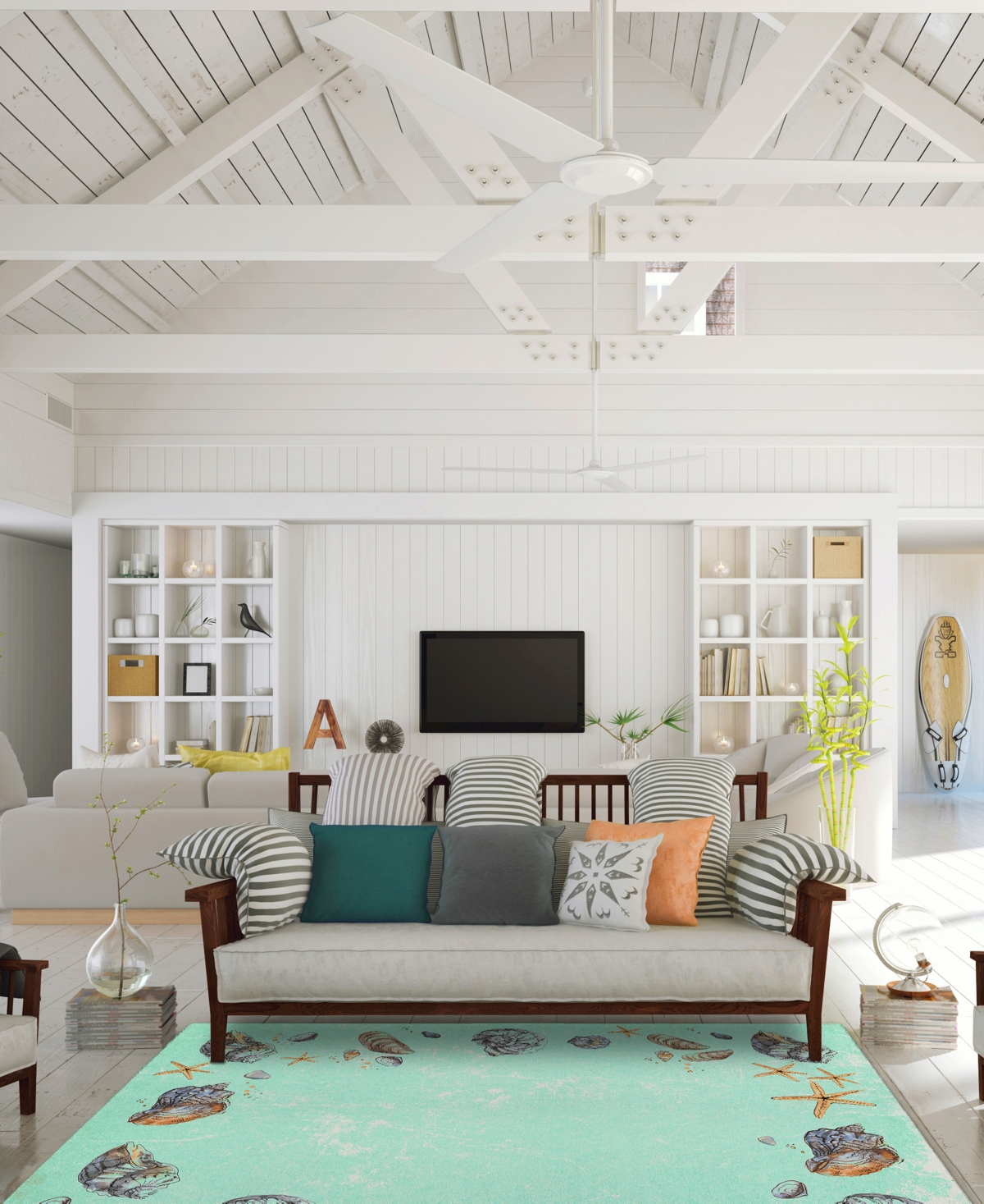 Dalyn Seabreeze Washable Sz9 5'x7'6 Area Rug In Mint