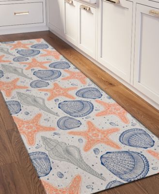 Seabreeze Washable SZ4 2'3x7'6 Runner Area Rug