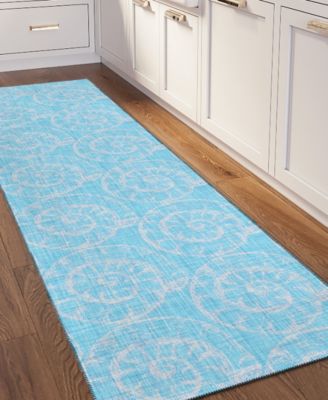 Seabreeze Washable SZ11 2'3x7'6 Runner Area Rug
