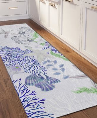 Seabreeze Washable SZ1 2'3x7'6 Runner Area Rug