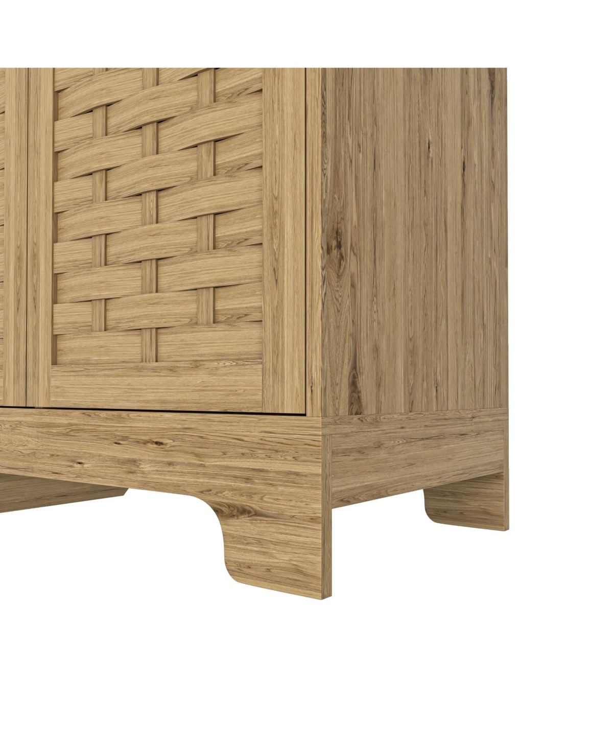 Simplie Fun Premium Woven Wood Armoire with Ample Storage and Solid Stability