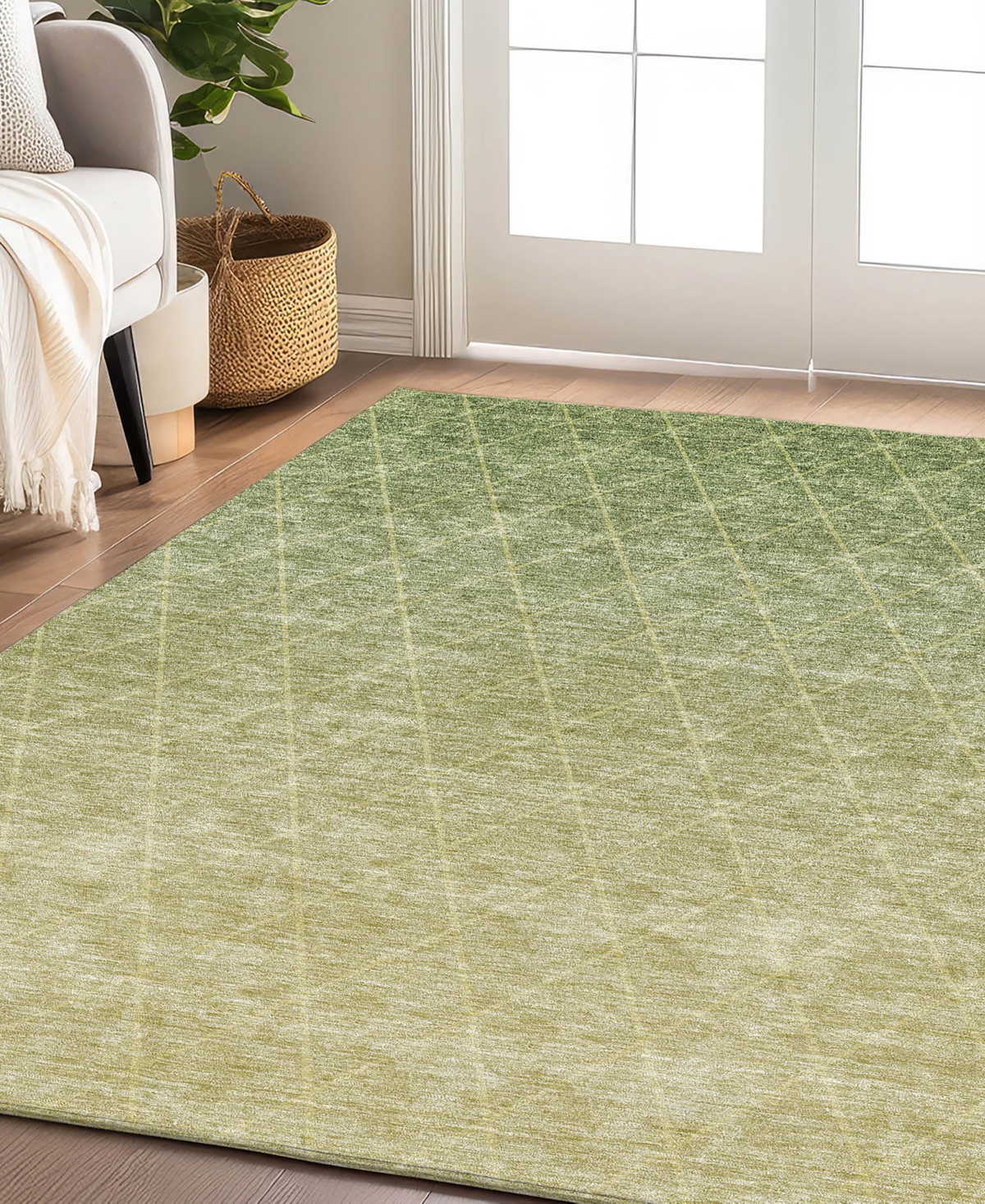 Dalyn Lazio Washable Lz2 2'6"x3'10" Area Rug In Sage