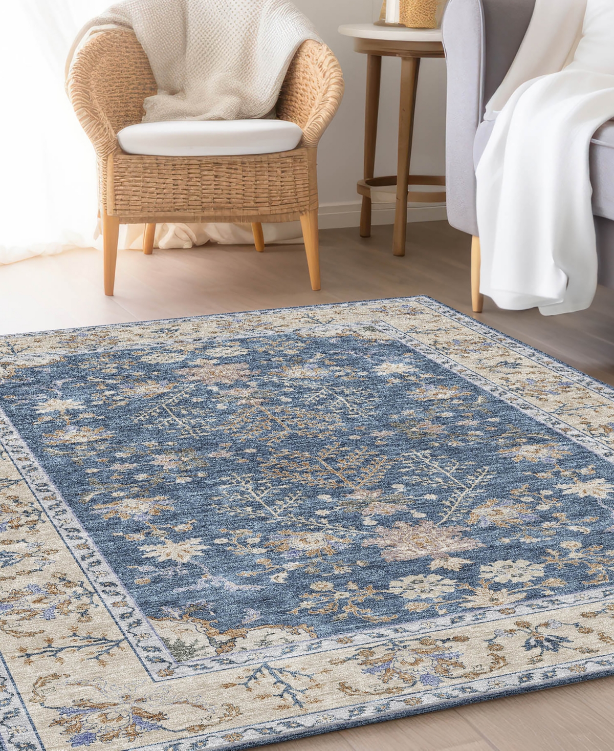 Dalyn Hatay Washable Hy9 2'3"x7'6" Runner Area Rug In Blue