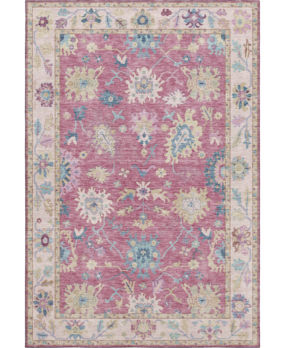 Dalyn Hatay Washable Hy7 2'3"x7'6" Runner Area Rug In Pink