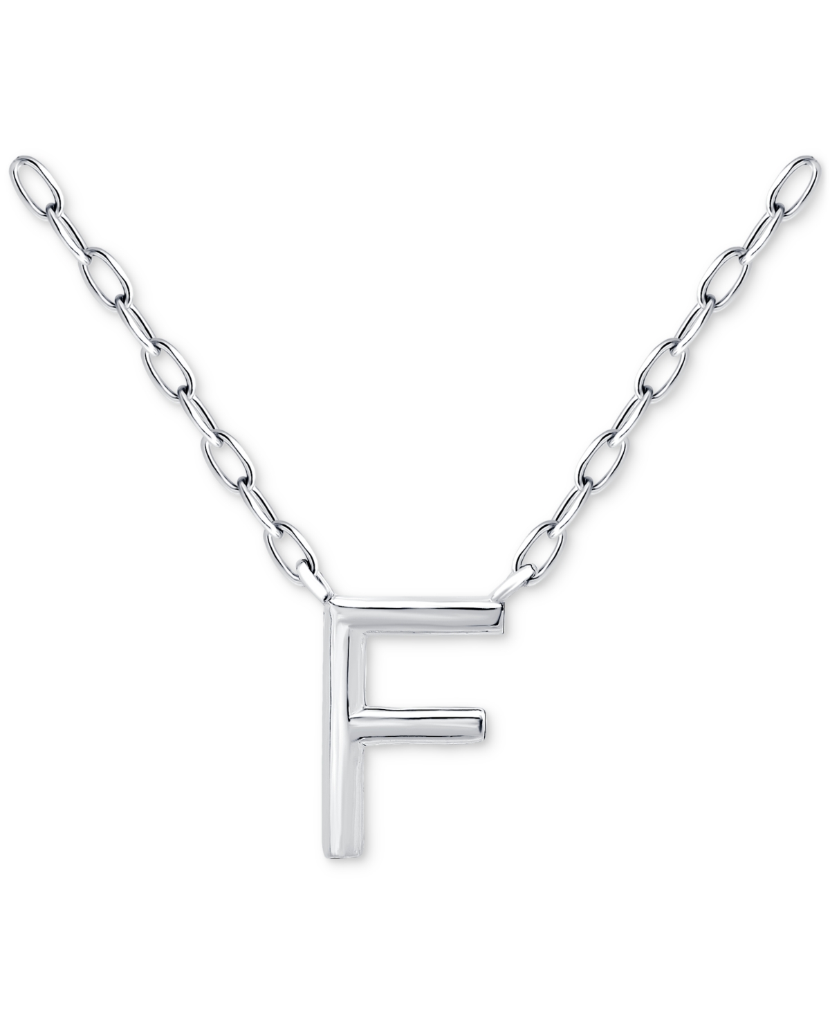 Giani Bernini Initial F Pendant Necklace In Sterling Silver, 16" + 2" Extender, Created For Macy's In Silver