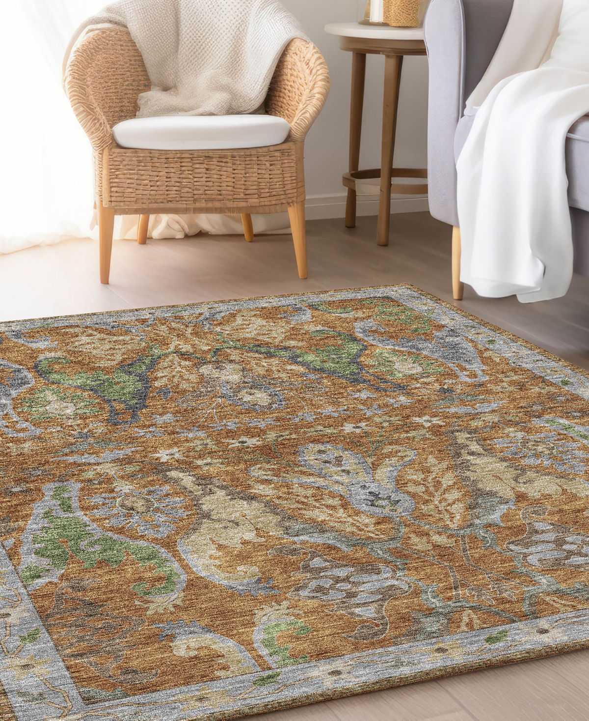 Dalyn Hatay Washable Hy6 9'x12' Area Rug In Copper